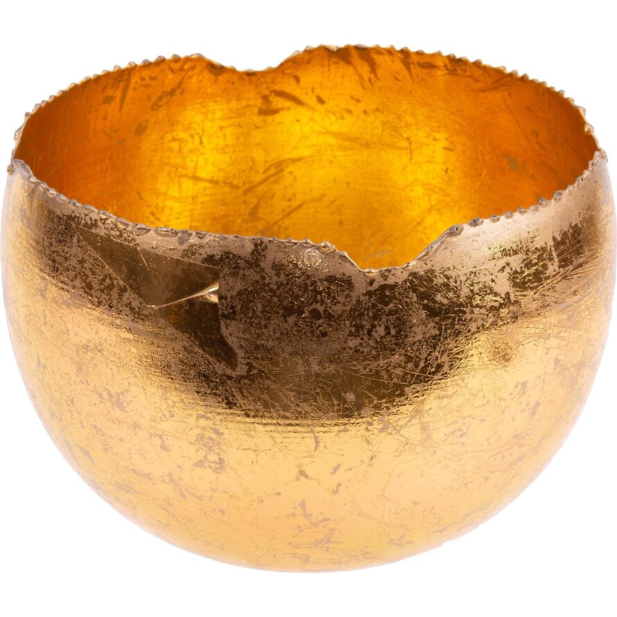 Teelichthalter gold, rund Ø 18cm