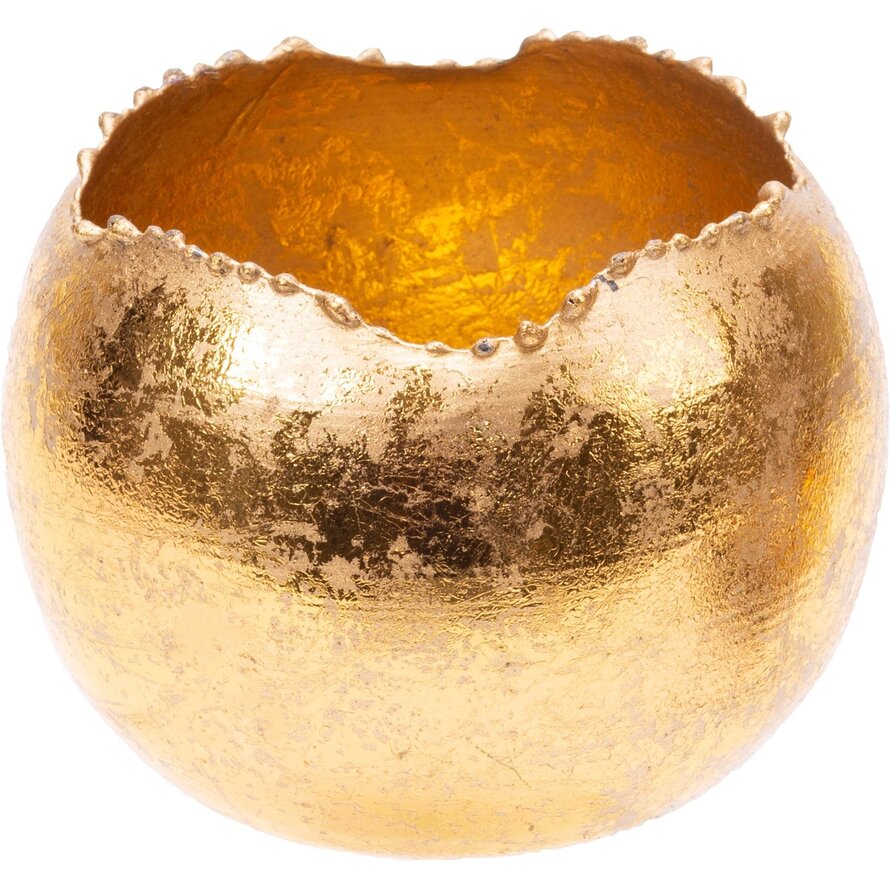 Teelichthalter gold, rund Ø 9cm