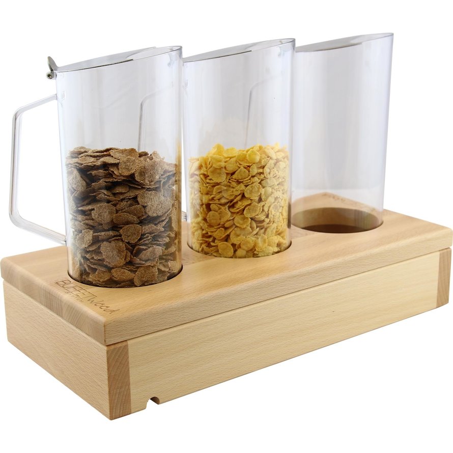 Modul "Wood" Buche natur lackiert "Cerealien-Karaffen"