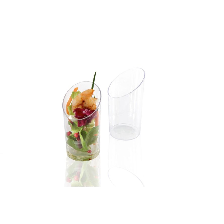 Petit-Becher schräg, transparent