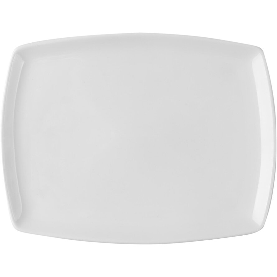 Porzellanserie "Fine Dining" High Alumina/ Hartporzellan Platte flach eckig, 36 x 28 cm