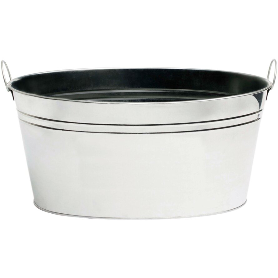 Eiskühler Zinkwanne mit Griff oval 14L