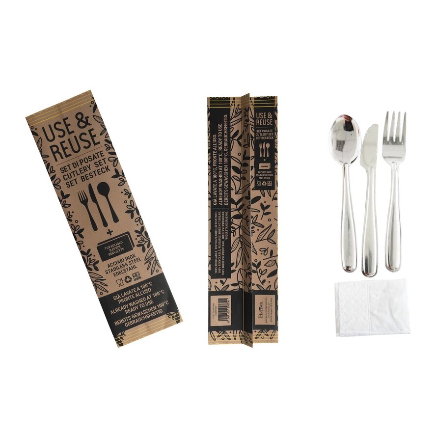 Mehrweg-Besteck "Use & Reuse" Set 4tlg. Edelstahl 18/0