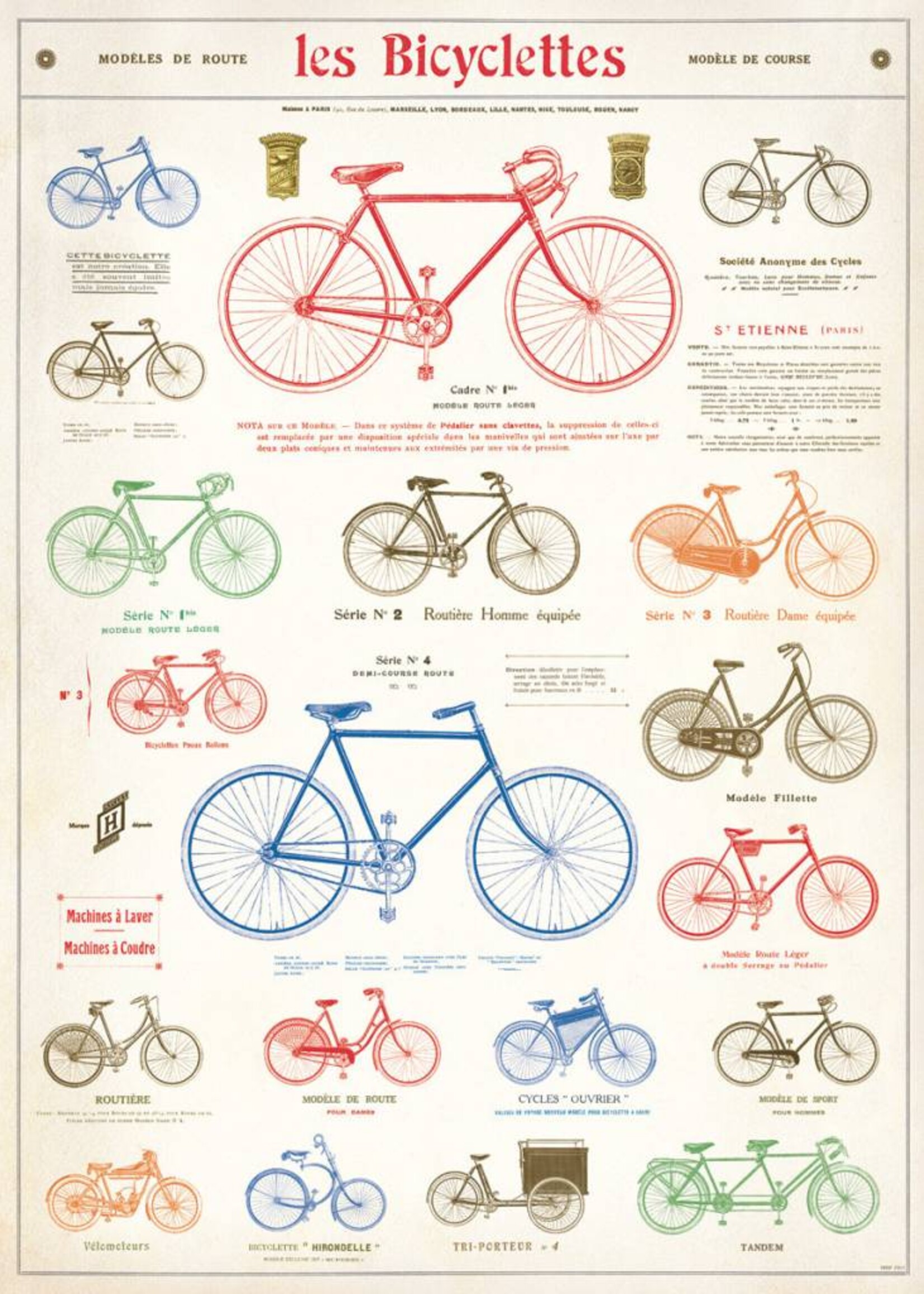 AFFICHE VINTAGE - Les Bicyclettes (50x70cm)