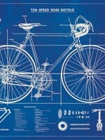 VINTAGE POSTER - Blueprint Bicycle  (70x50cm)