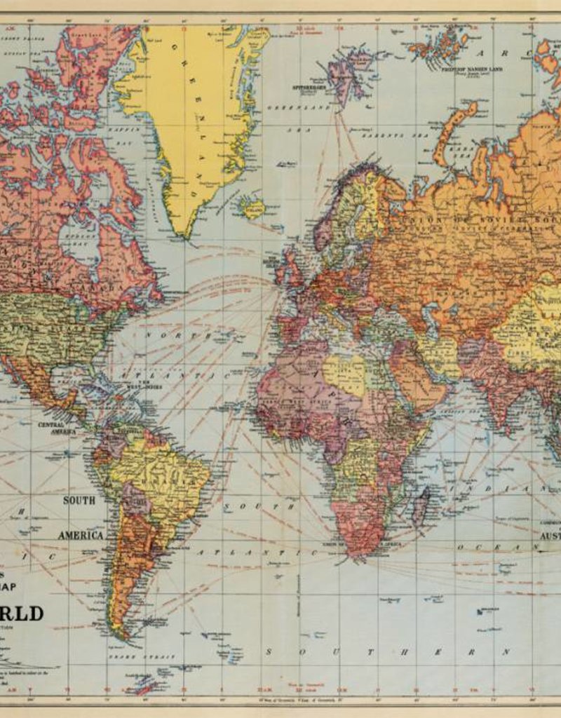 AFFICHE VINTAGE - Stanford's General Map of the World (70x50cm)