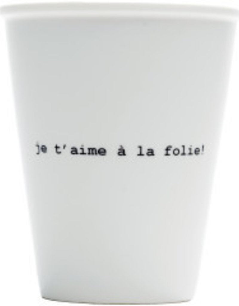 TASSE EN PORCELAINE - je t'aime à la folie!