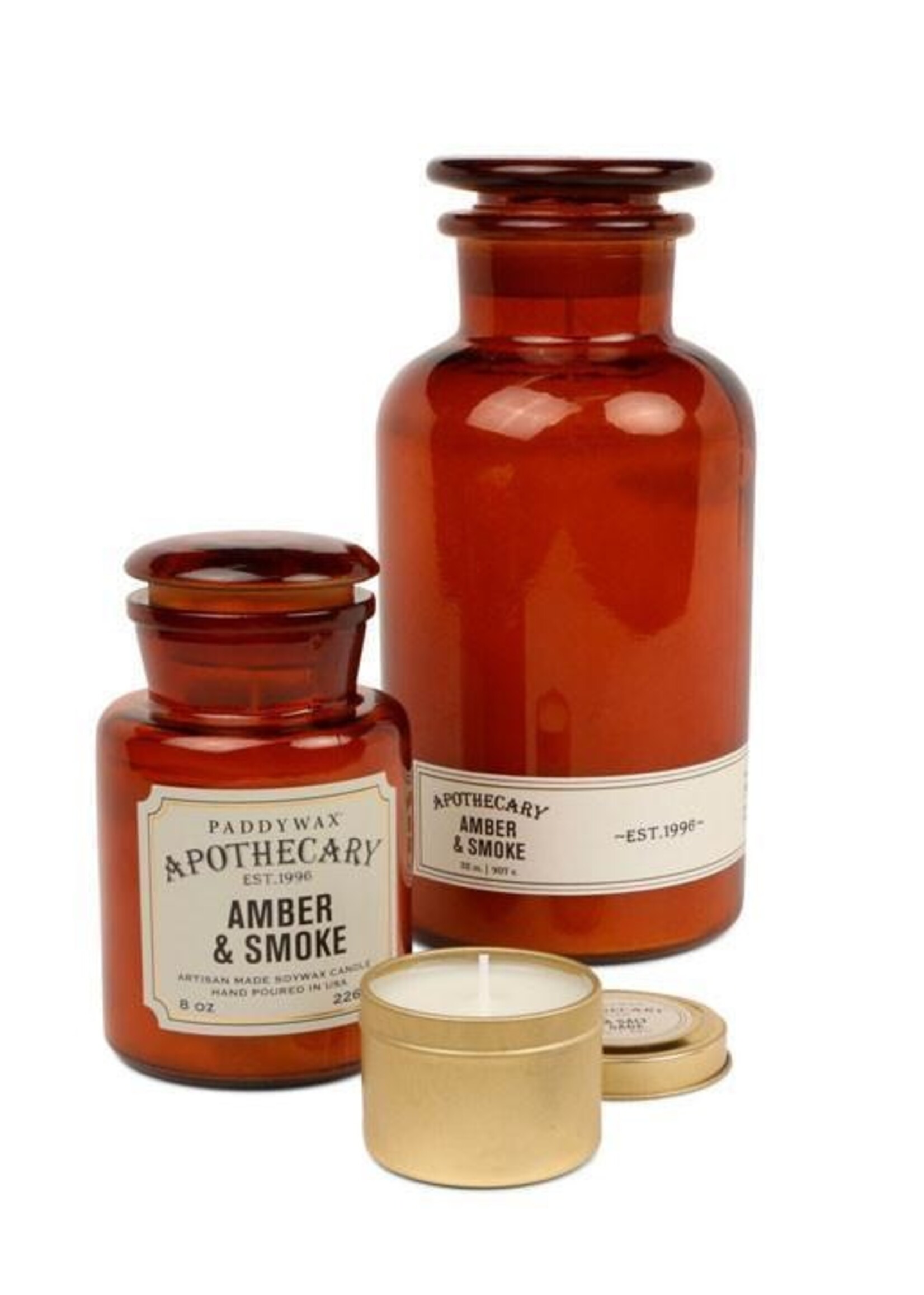 PADDYWAX APOTHECARY - Glass Candle - Amber & Smoke