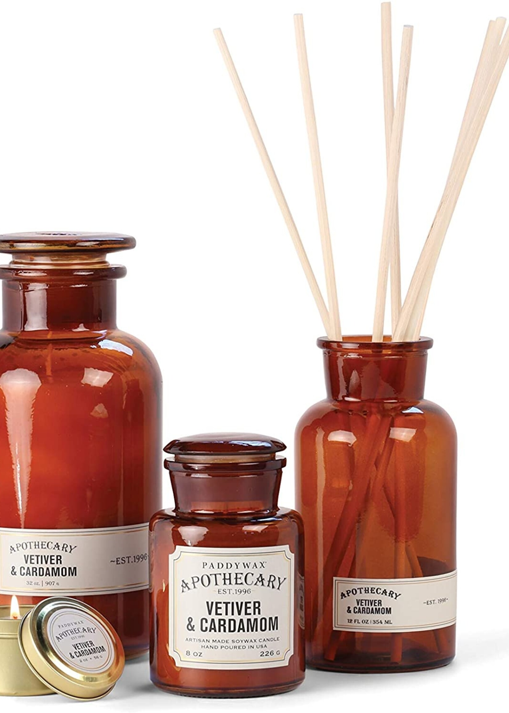 PADDYWAX APOTHECARY - Glazen Kaars - Vetiver & Kardemom