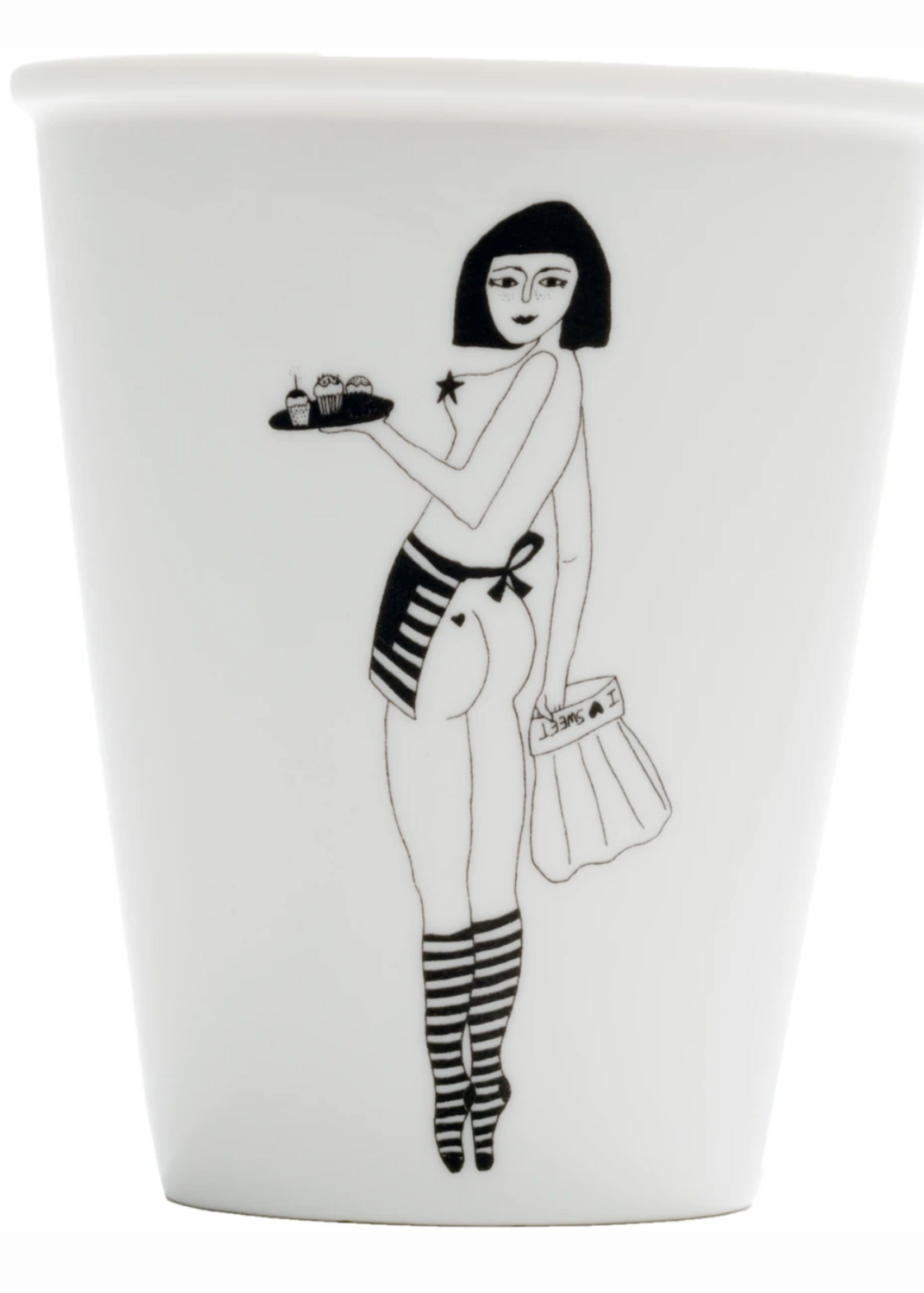 PORSELEINEN BEKER - Pin-up cake girl