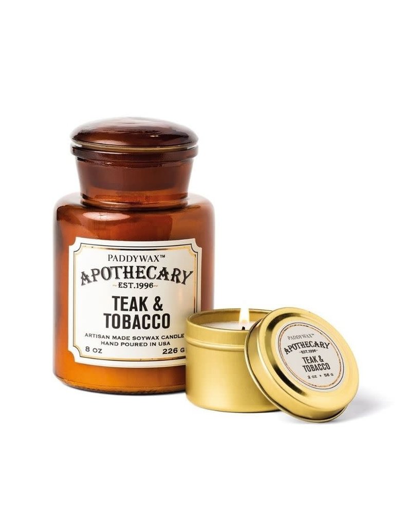 PADDYWAX APOTHECARY - Glazen kaars - Tabak & Teak MEDIUM - 226 g