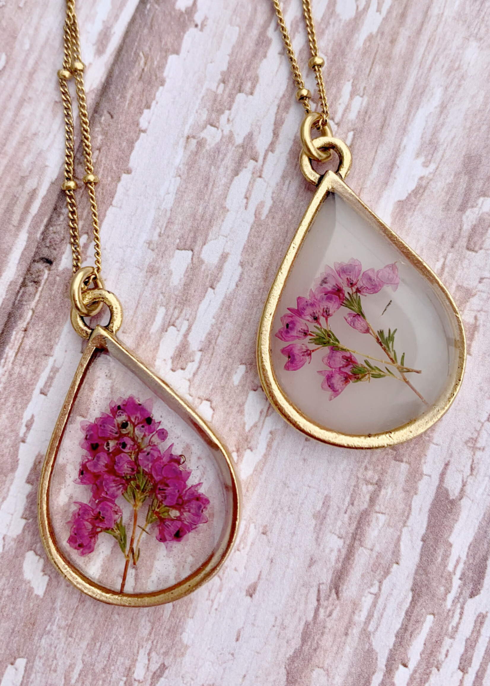 Her Hero CHAIN - Heather flower VINTAGE GOLD