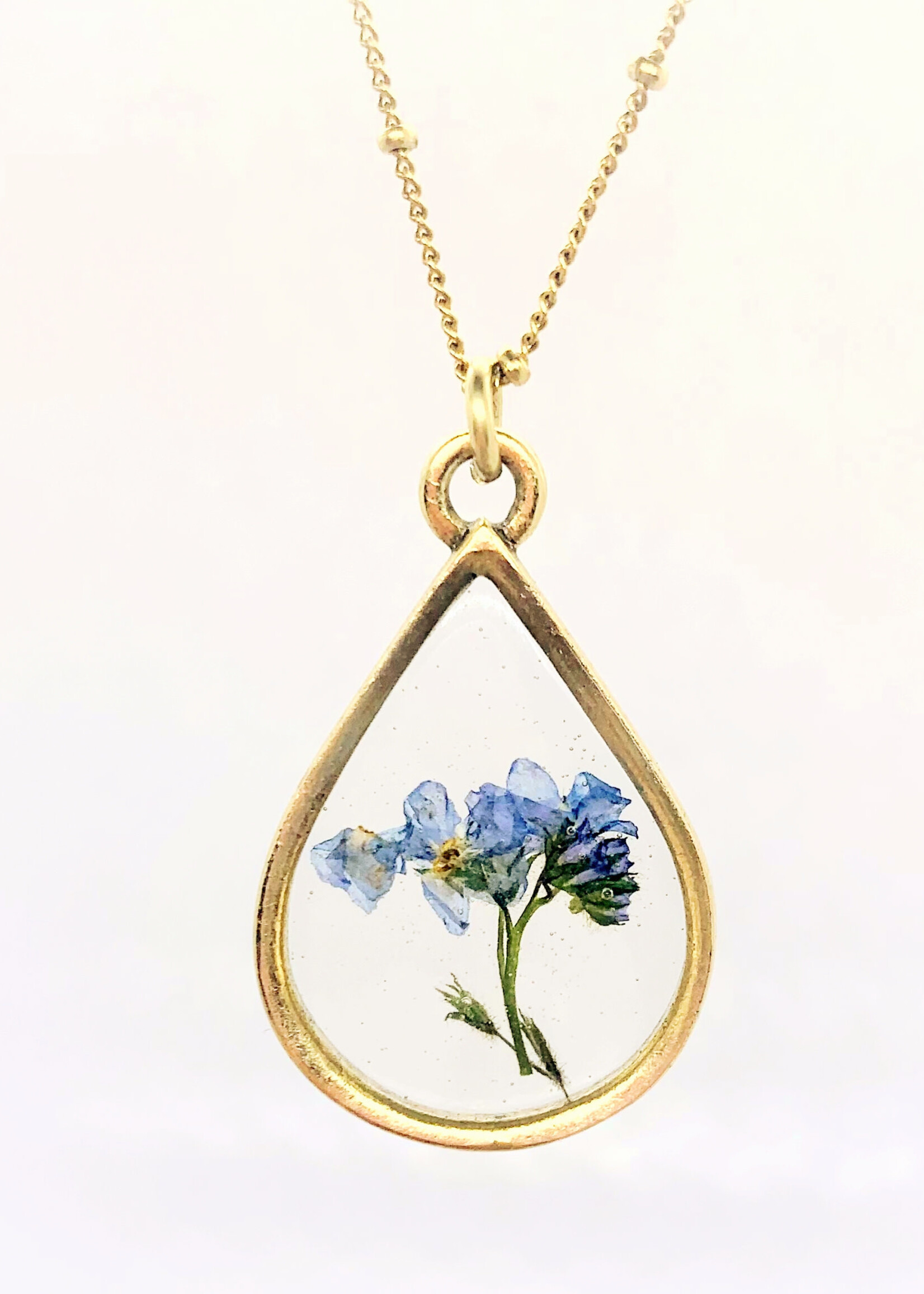 Her Hero KETTING - Vergeet-me-nietje GOUD