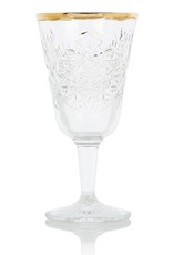 Hobstar Vintage wine glass with golden rim