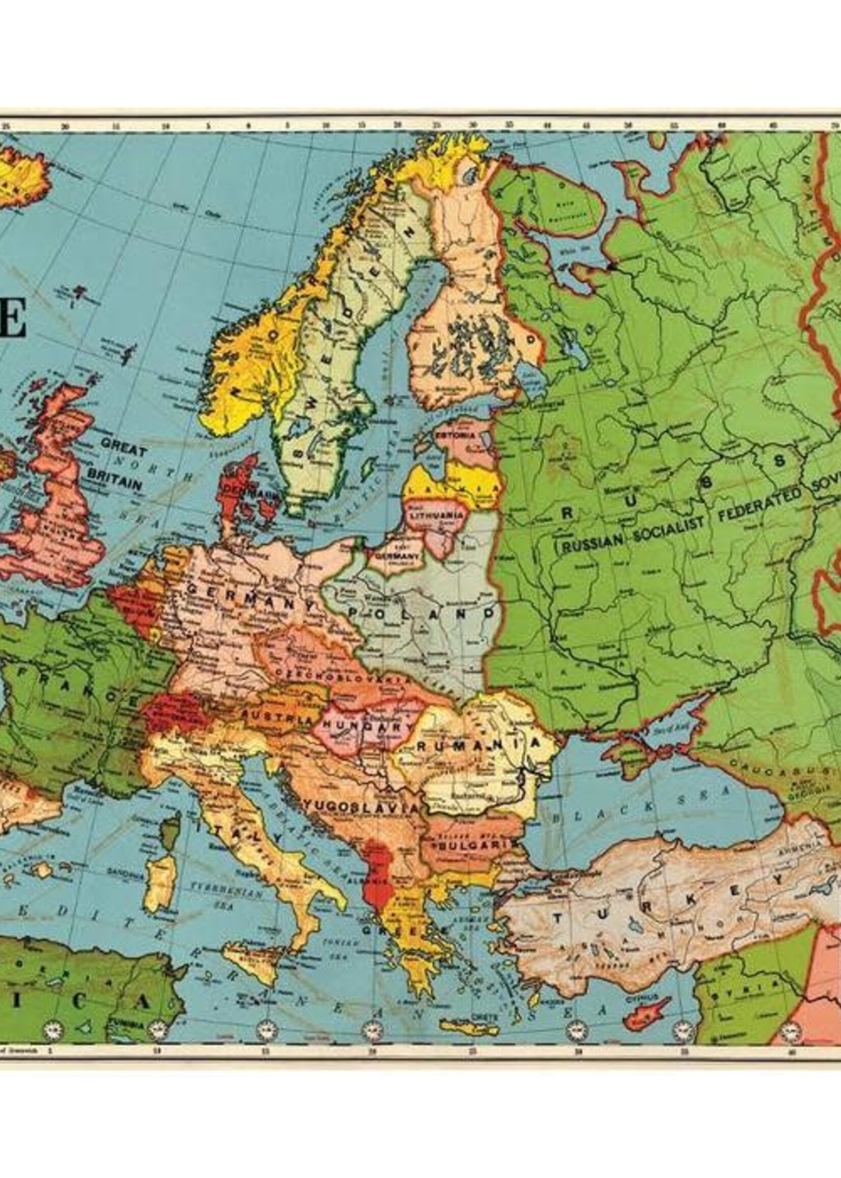 VINTAGE POSTER - Map of Europe