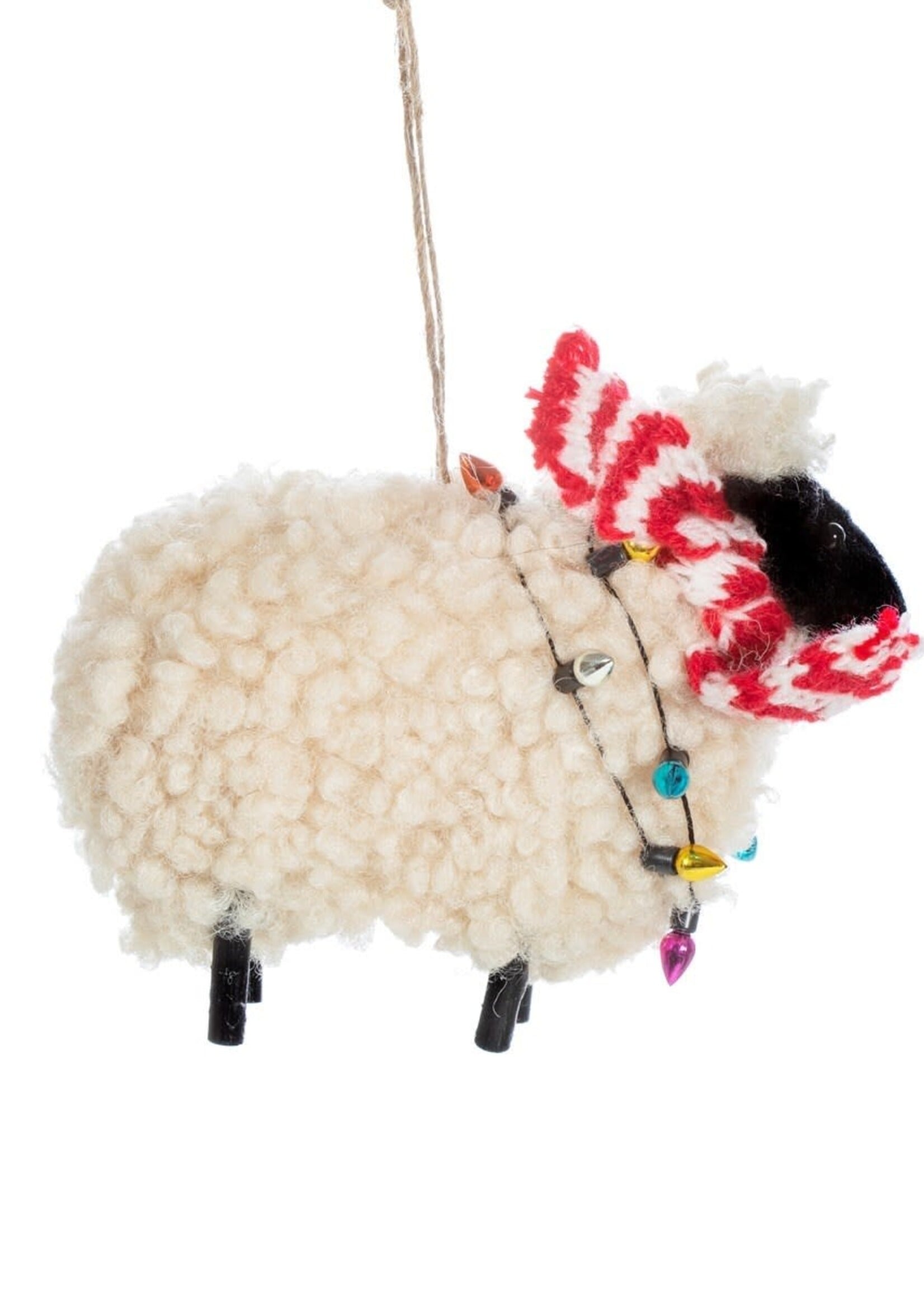 Felt Christmas Ornament - Sheep with Scarf