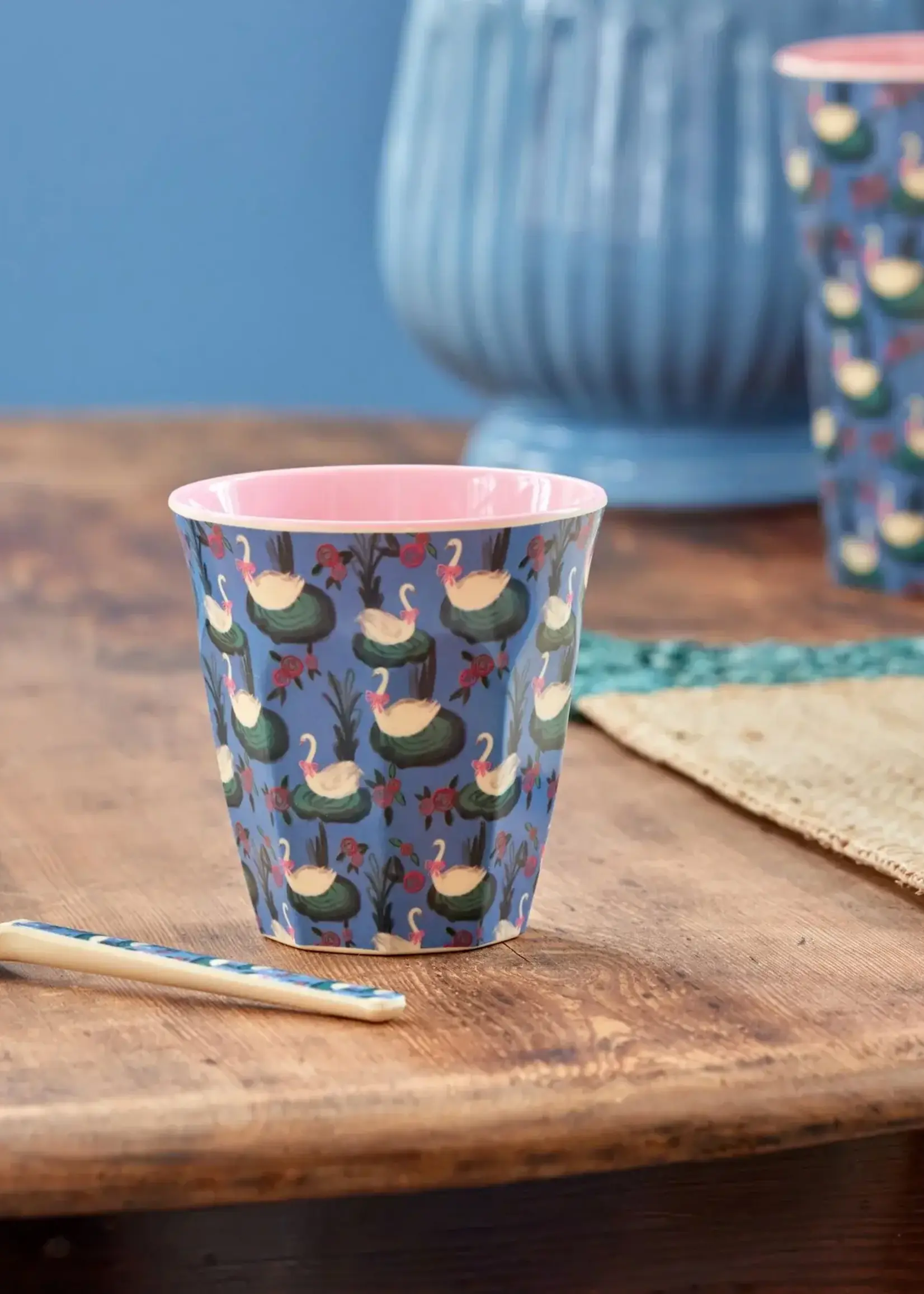 RICE Beker met Swan Lake print