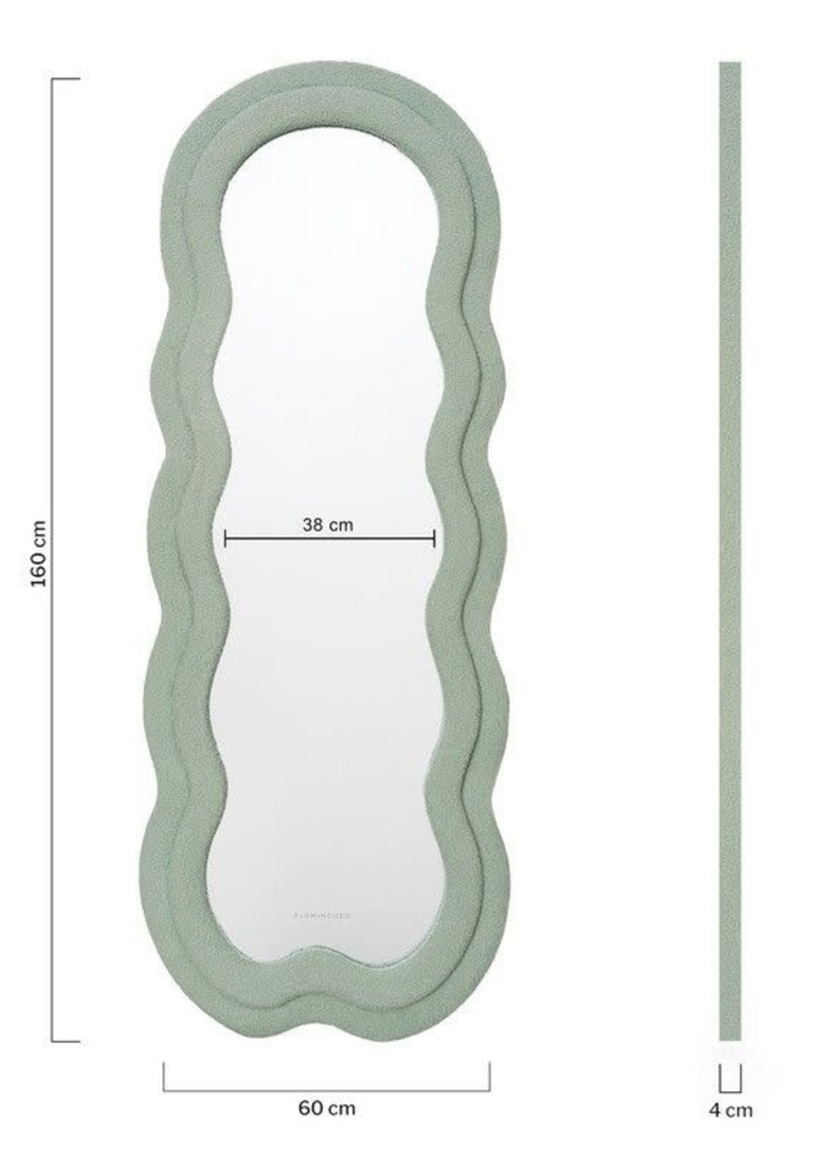 Flamingueo CHARLOTTE - Wavy mirror, fleece frame