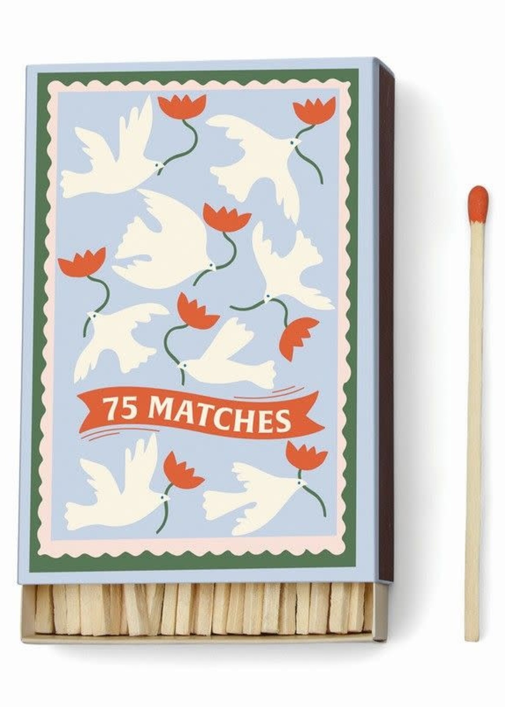 PADDYWAX A DOPO - Matches ''Flower'' Orange - 75 matches (9.6 CM)