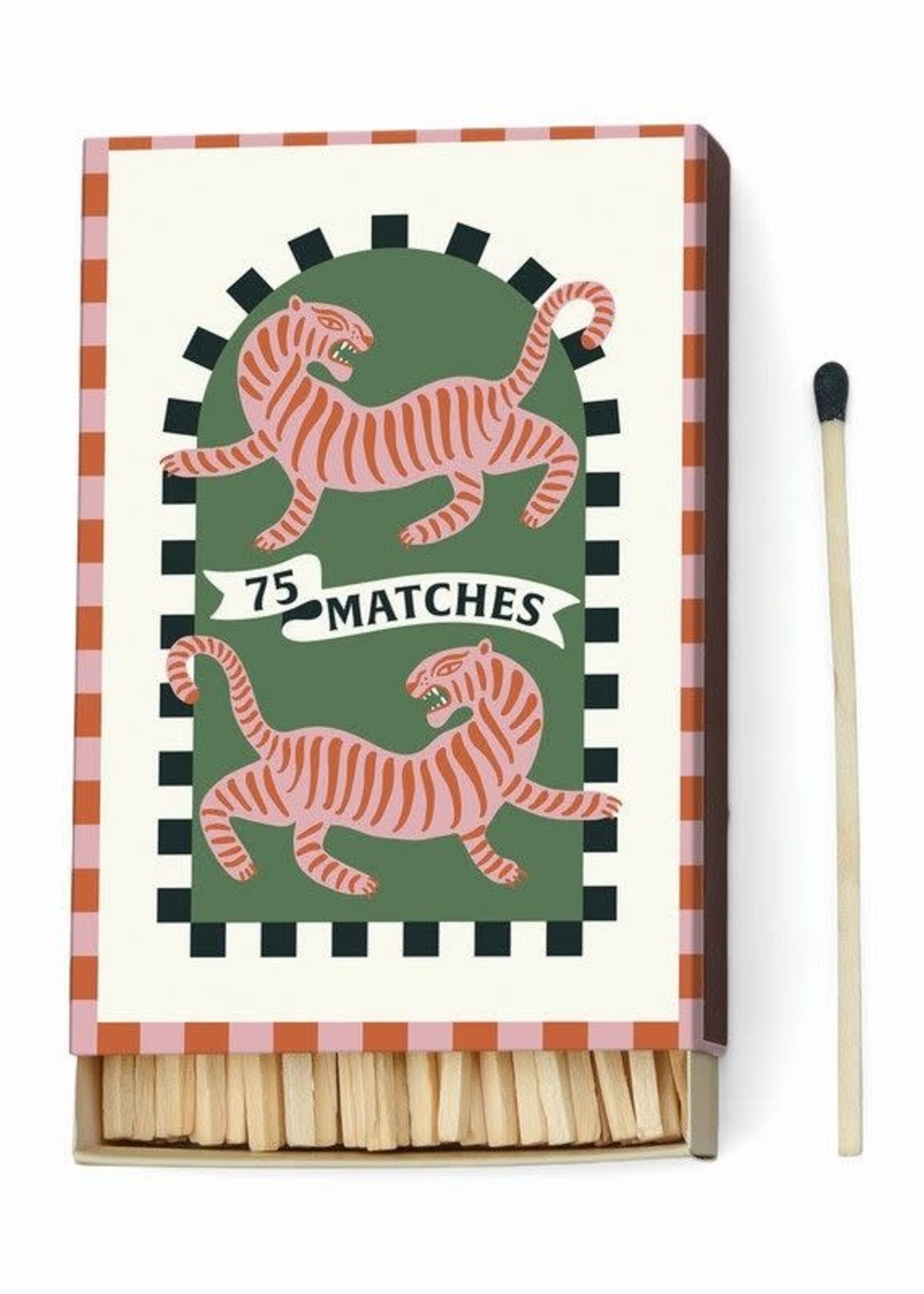PADDYWAX A DOPO - Allumettes ''Tigre'' Noir - 75 allumettes (9,6 CM)