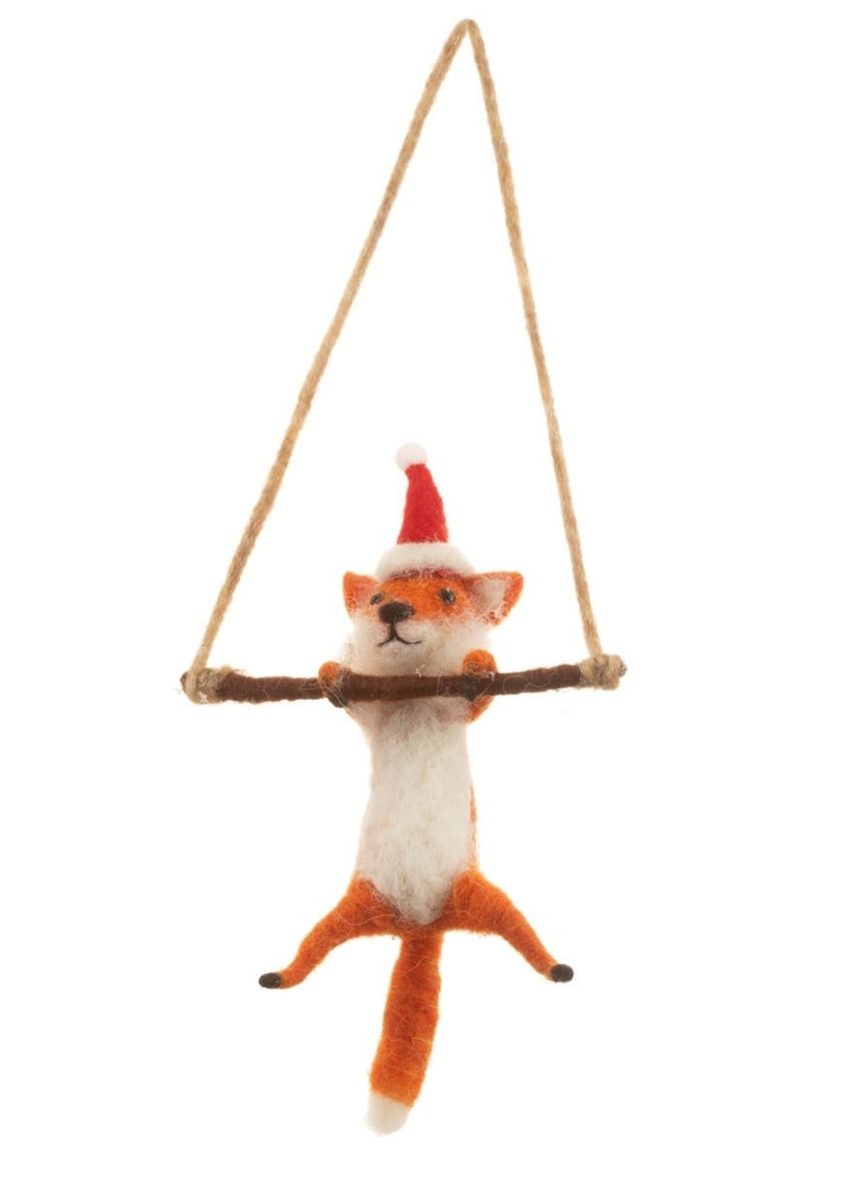 CHRISTMAS ORNAMENT - Festive Felt Fox Hanger