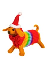 Sass & Belle KERST - Vilten Teckel met Regenboogtrui