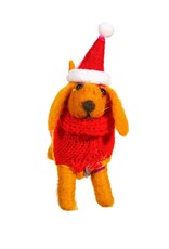 Sass & Belle KERST - Vilten Teckel met Regenboogtrui