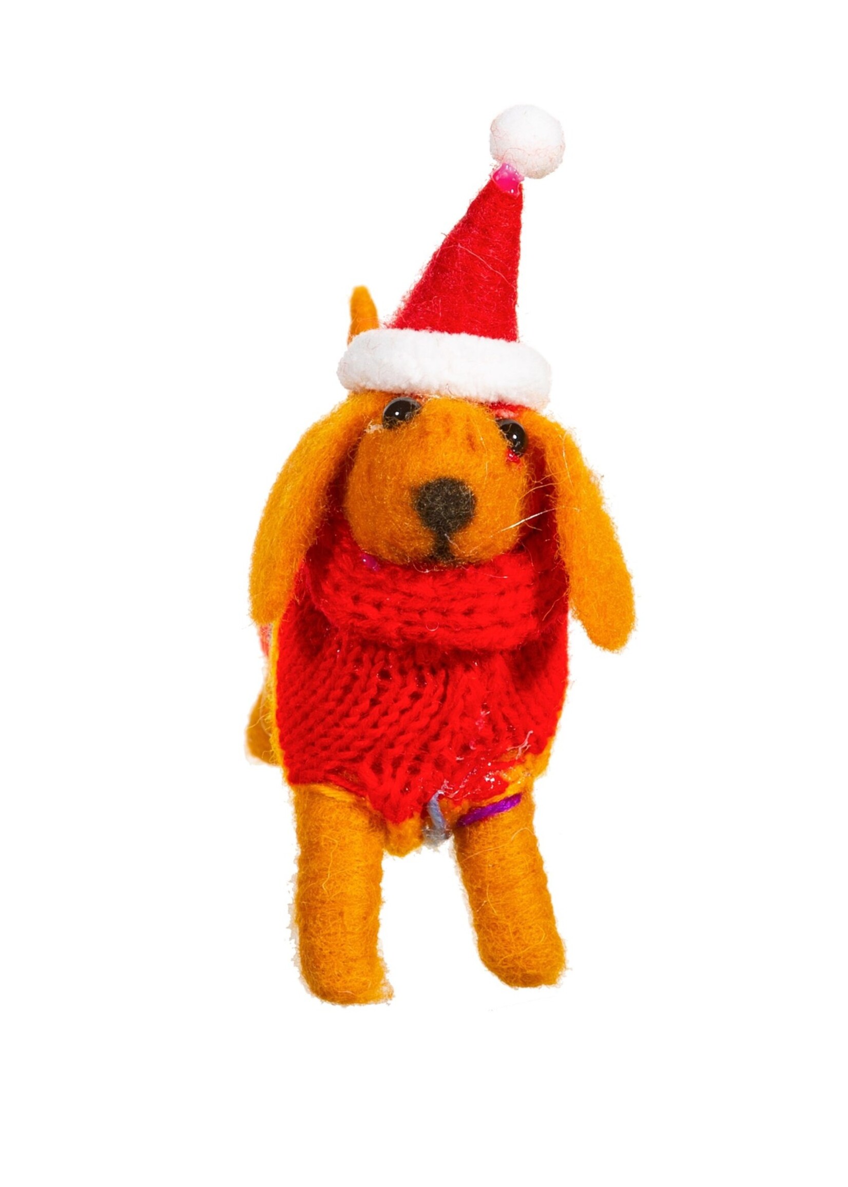 CHRISTMAS - Felt Dachshund with Rainbow Sweater