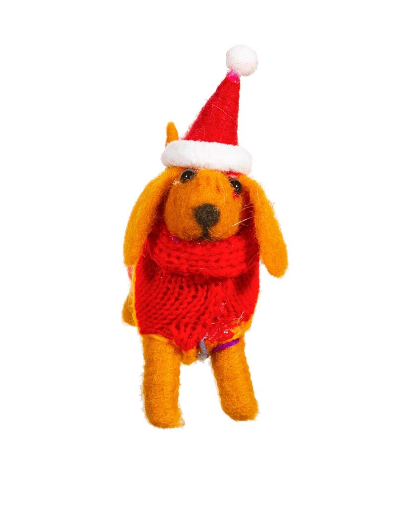 Sass & Belle KERST - Vilten Teckel met Regenboogtrui