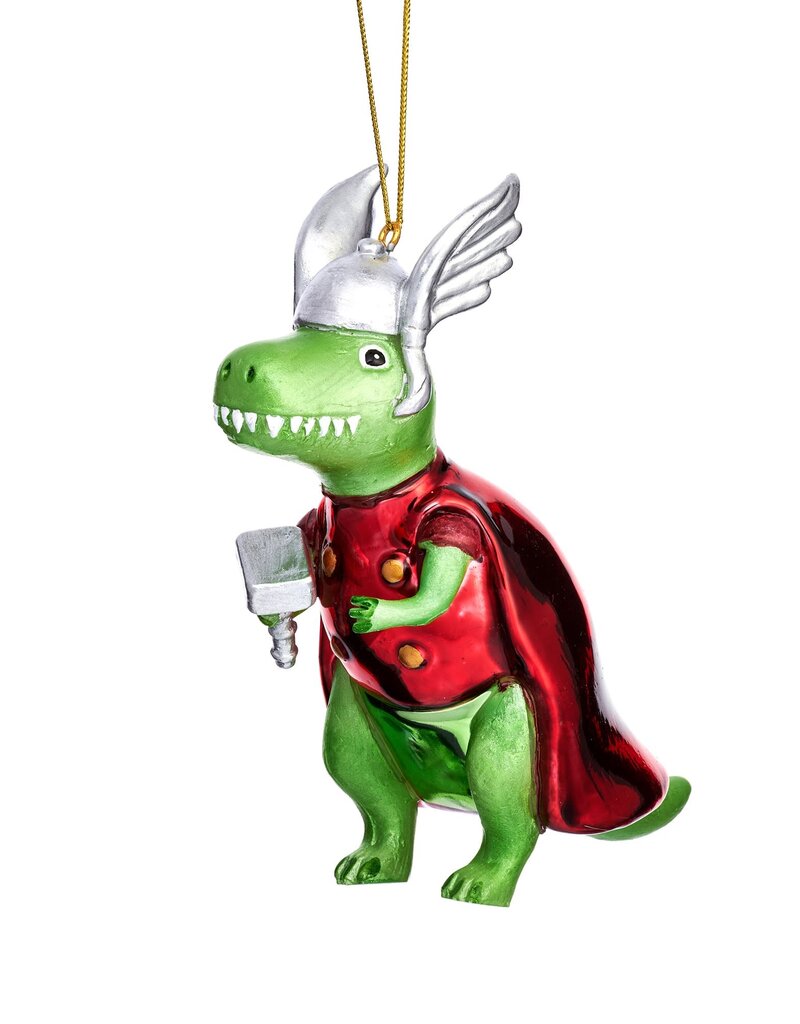 Sass & Belle BOULE DE NOEL - T-Rex Thor en forme de marteau
