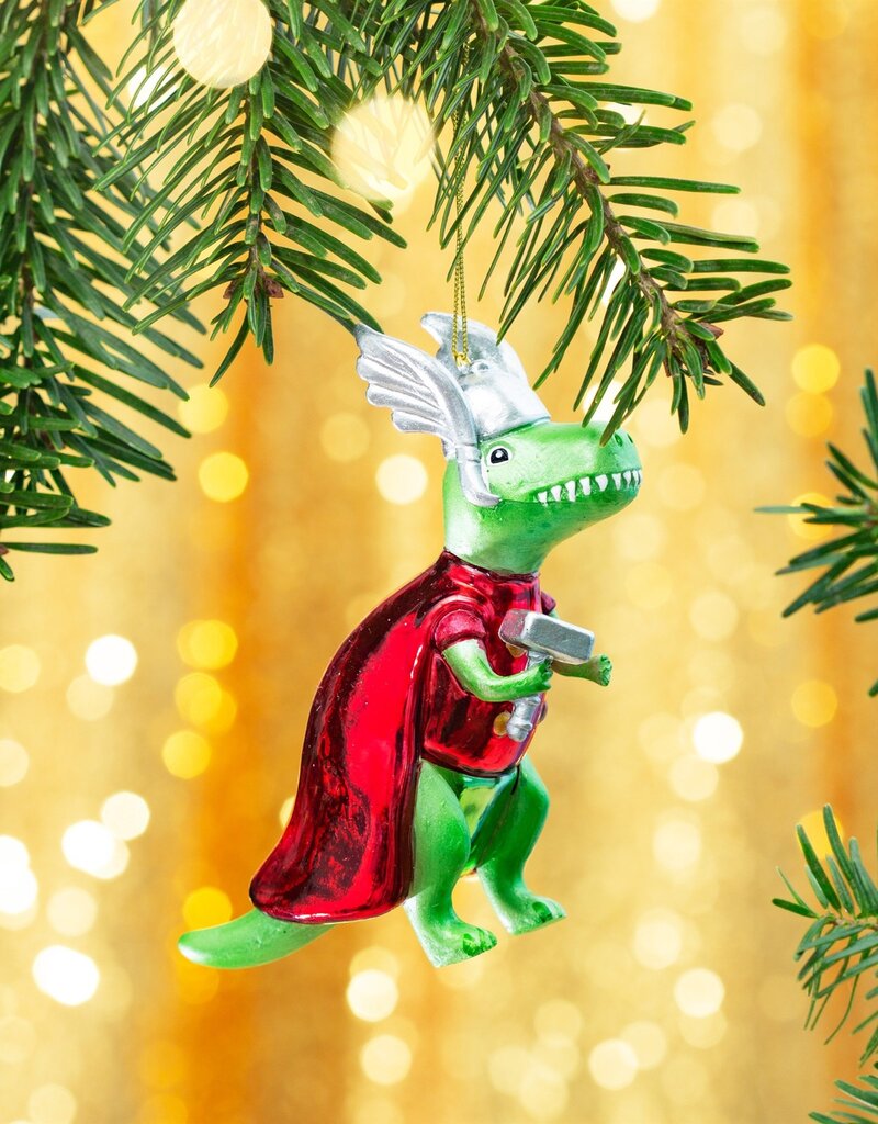 Sass & Belle BOULE DE NOEL - T-Rex Thor en forme de marteau
