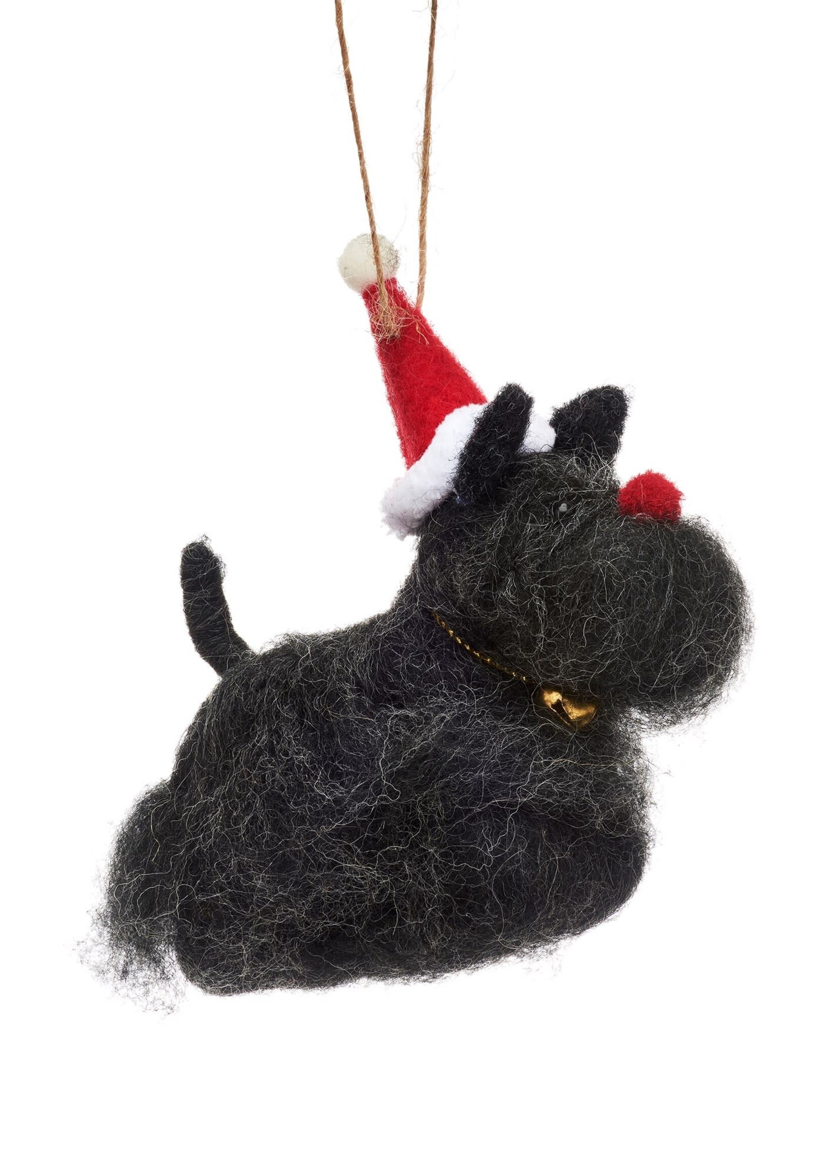 Sass & Belle DÉCORATION SUSPENDUE EN FEUTRINE - Terrier Écossais au Nez Rouge