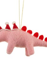 Sass & Belle FELT HANGING DECORATION - Dinosaur with Santa Hat