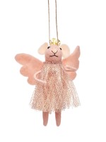 DÉCORATION SUSPENDUE EN FEUTRINE - Souris Fée Princesse Rose