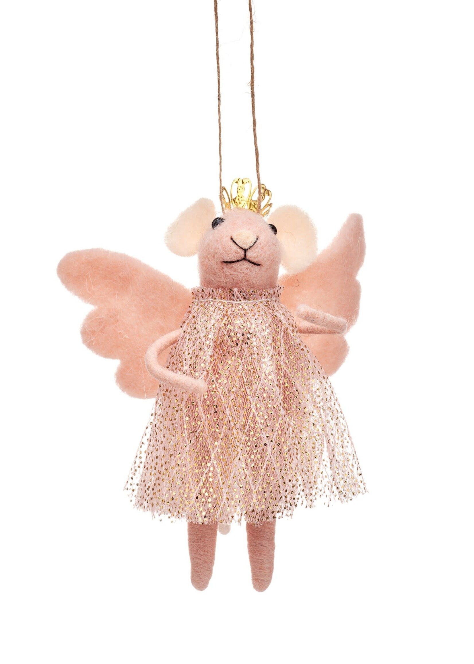 Sass & Belle VILTEN HANGDECORATIE - Roze prinses feeënmuis