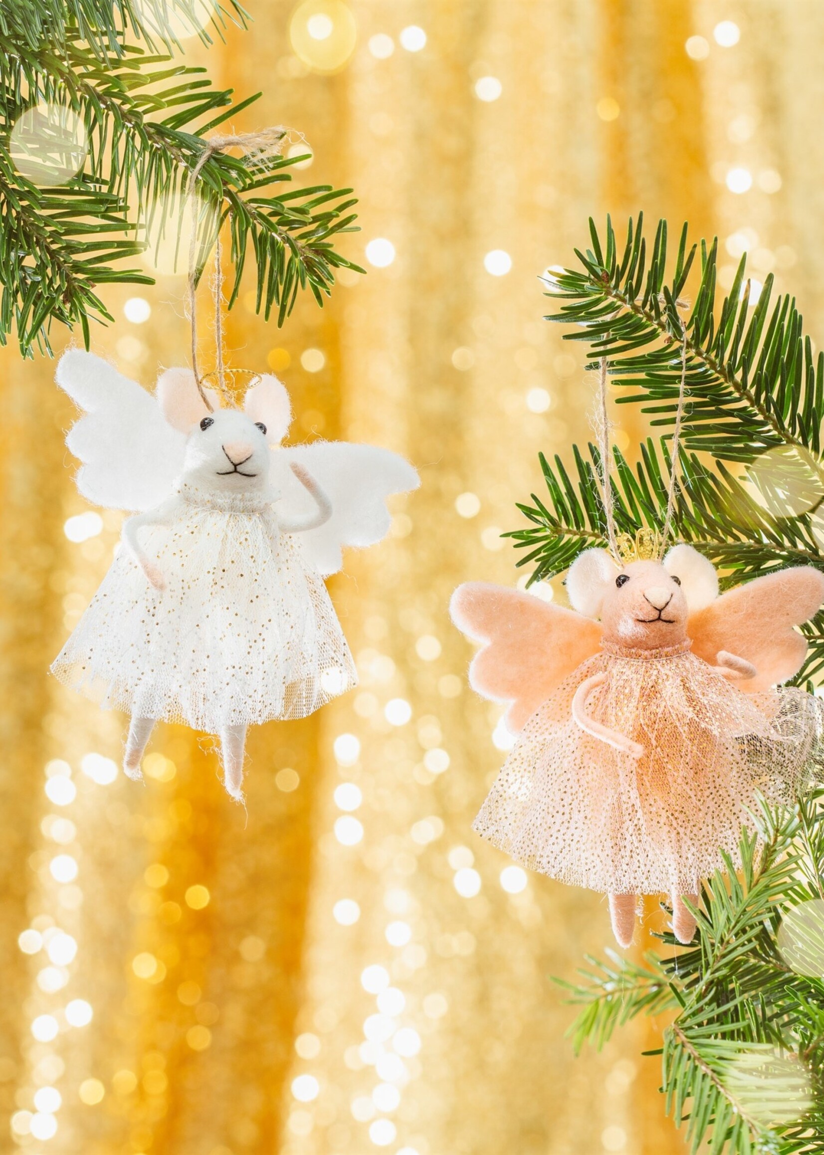 Sass & Belle FELT HANGING DECORATION - Pink Princess Fairy Mouse