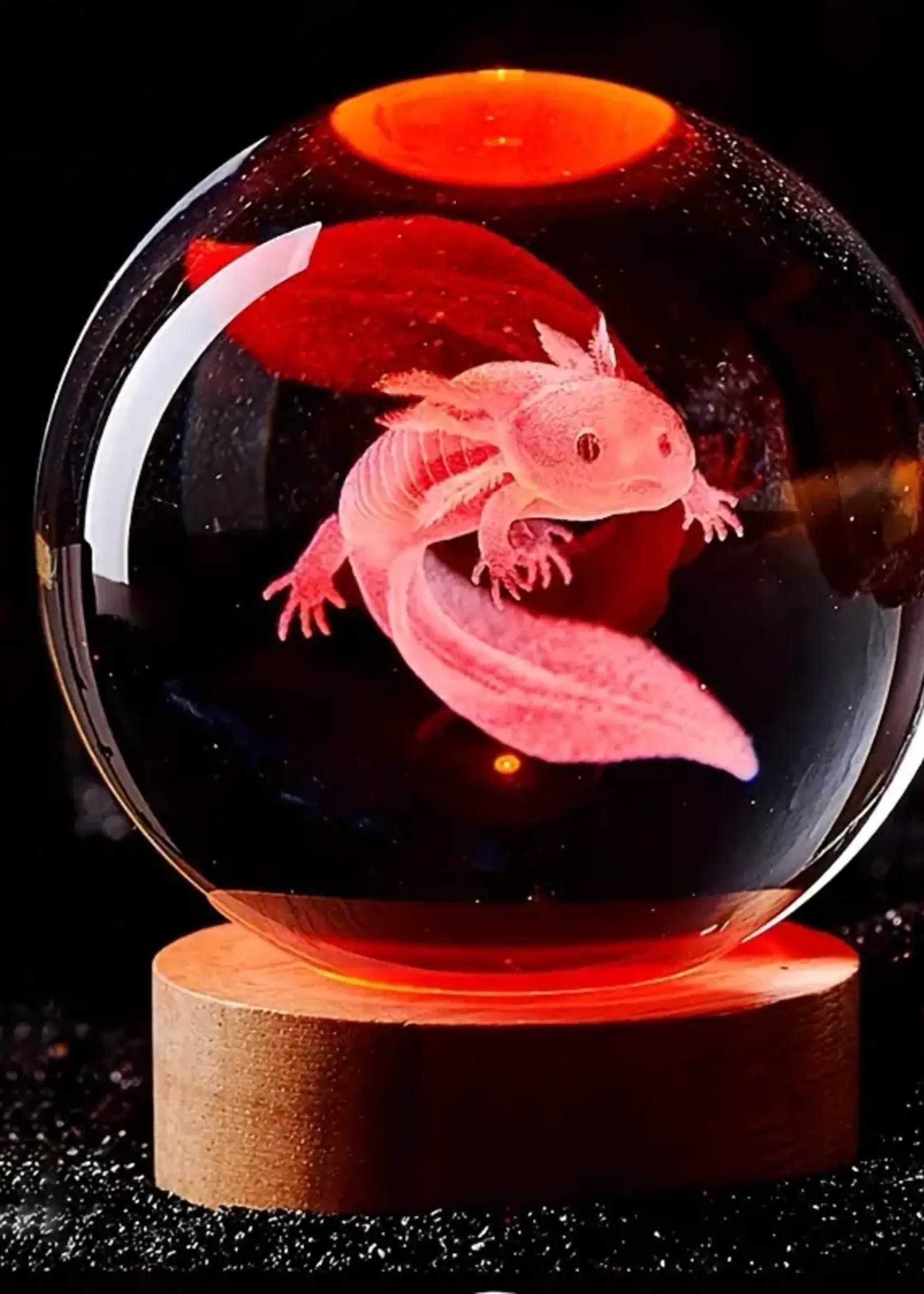 Animaux Spéciaux Axolotl Crystal Sphere Lamp