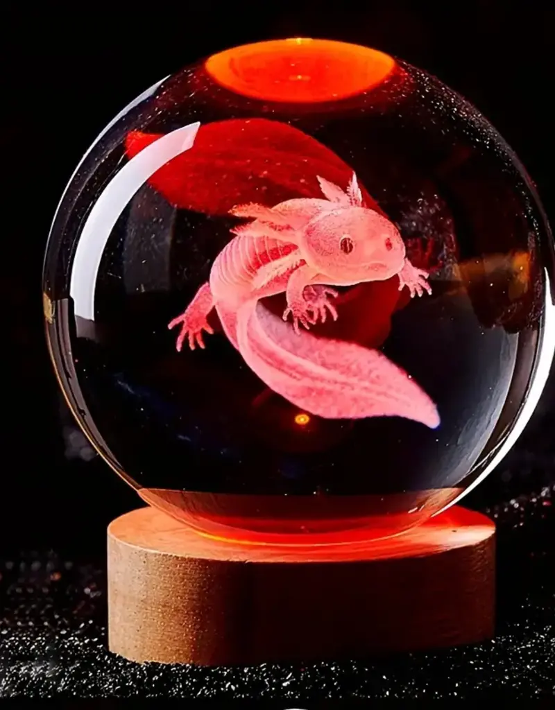 Animaux Spéciaux Axolotl Crystal Sphere Lamp