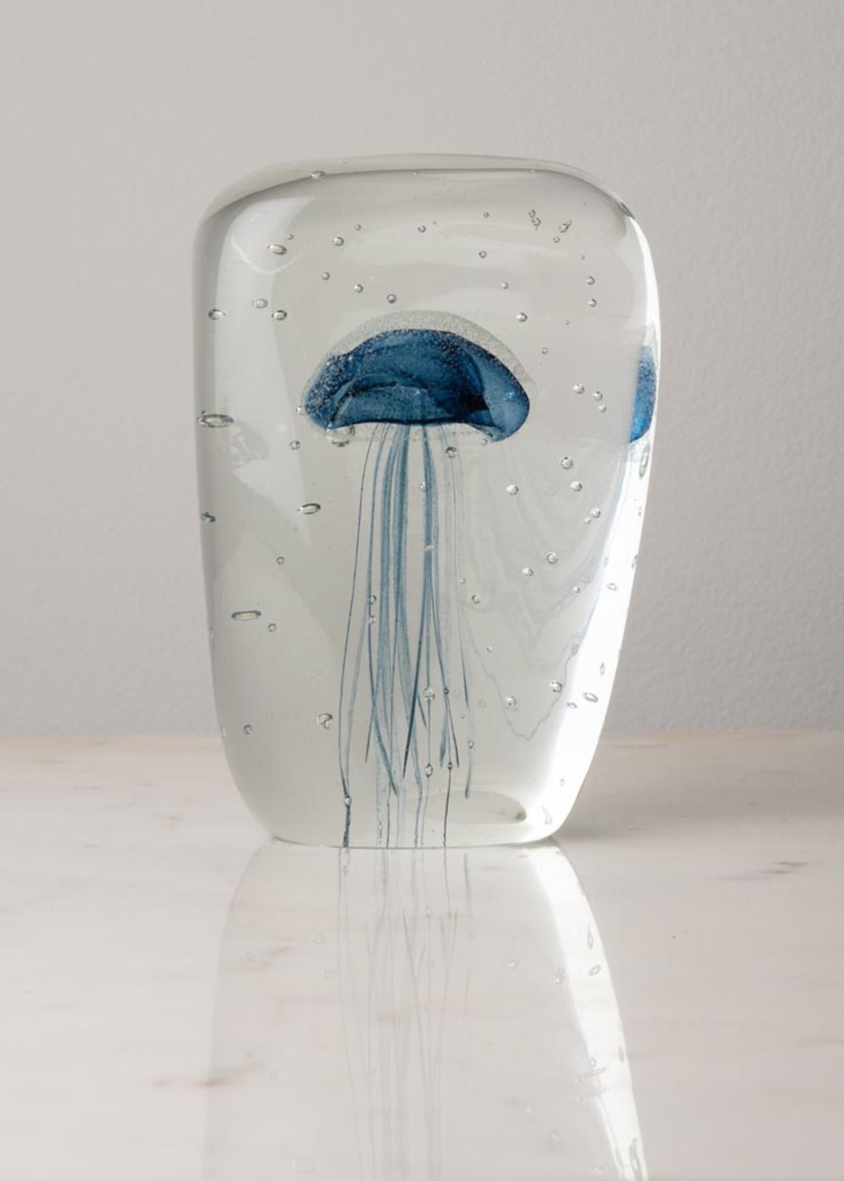 Animaux Spéciaux Ensemble de 3 Presse-papiers - Méduses Bleues, Vertes et Oranges en Verre (12,5 cm)