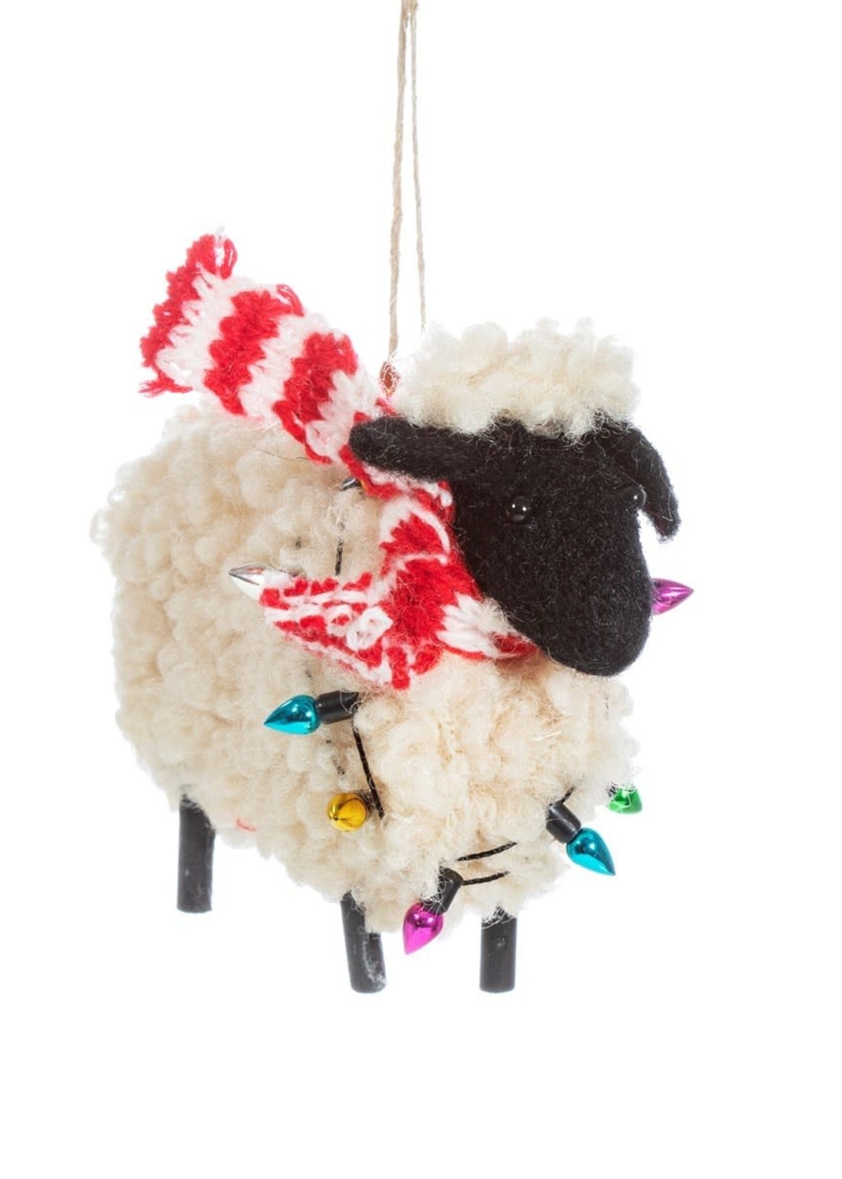 Felt Christmas Ornament - Sheep with Scarf