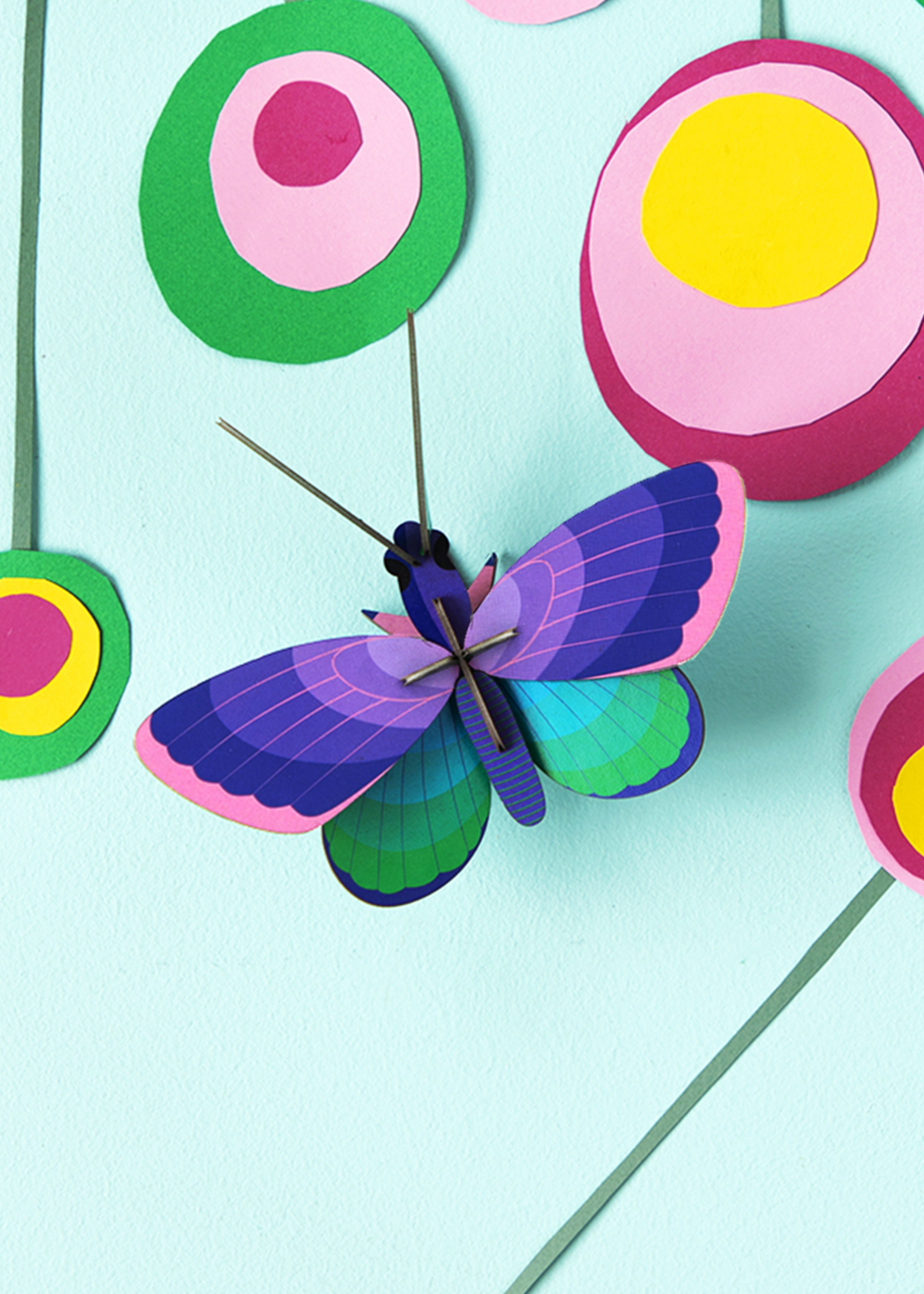 DIY WANDDECORATIE - Blauwe koper vlinder