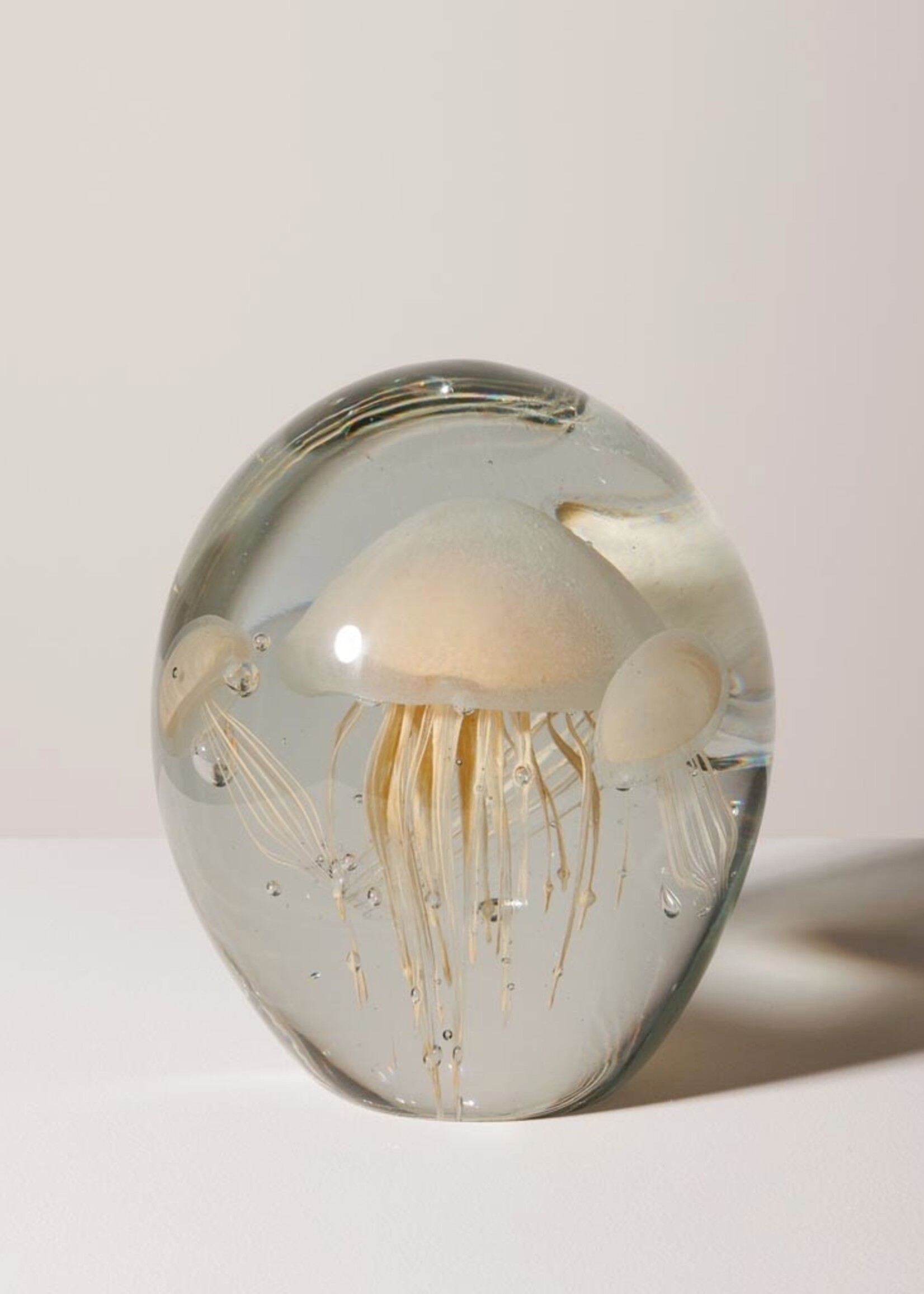 Animaux Spéciaux Trois méduses crème dansantes en verre (H16 x D13 cm)