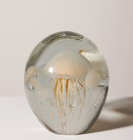 Animaux Spéciaux Trois méduses crème dansantes en verre (H16 x D13 cm)