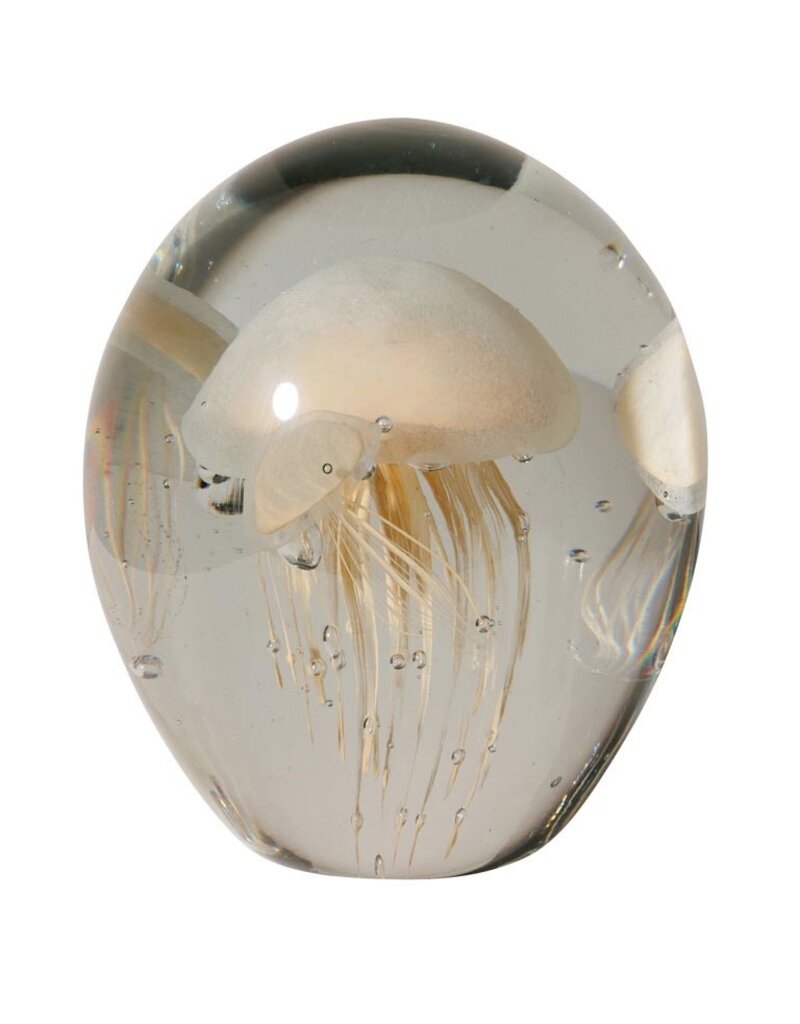 Animaux Spéciaux Three Dancing Cream Jellyfish in Glass (H16 x D13 cm)