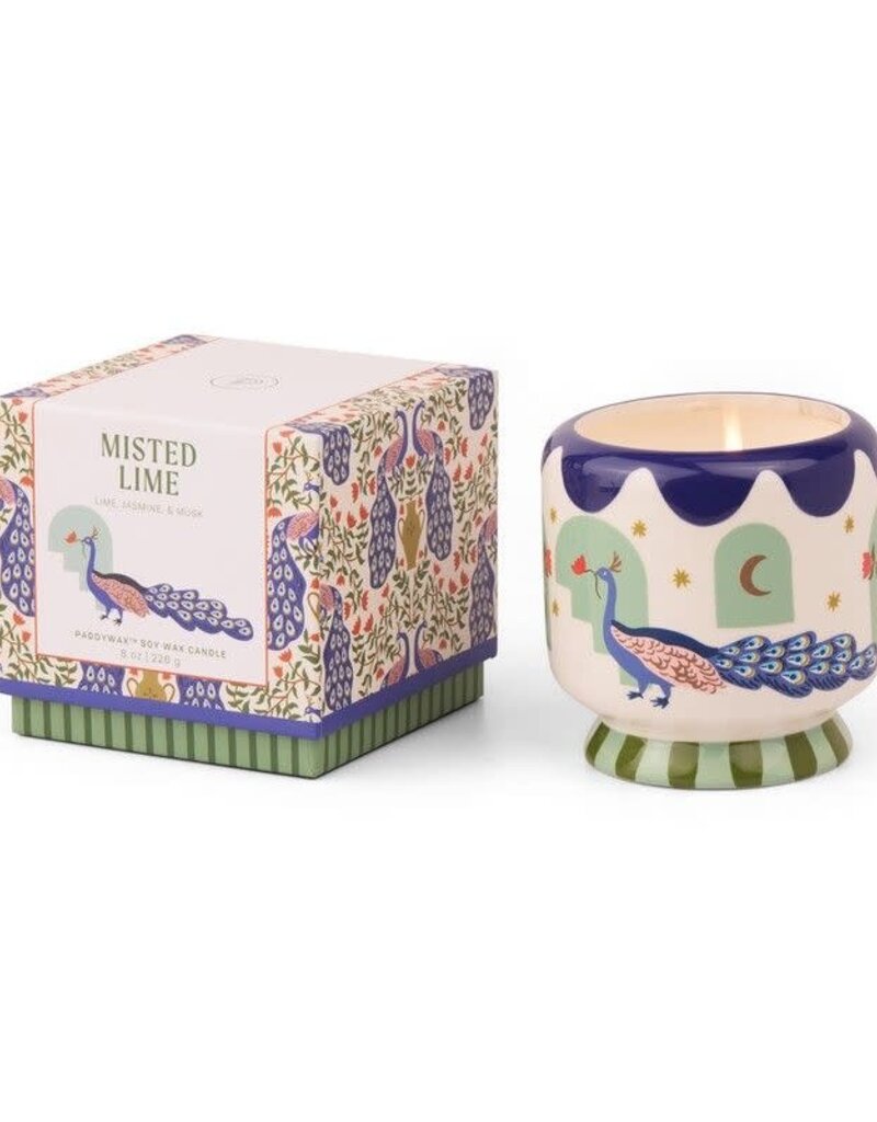 PADDYWAX Peacock ceramic candle misted lime 226g