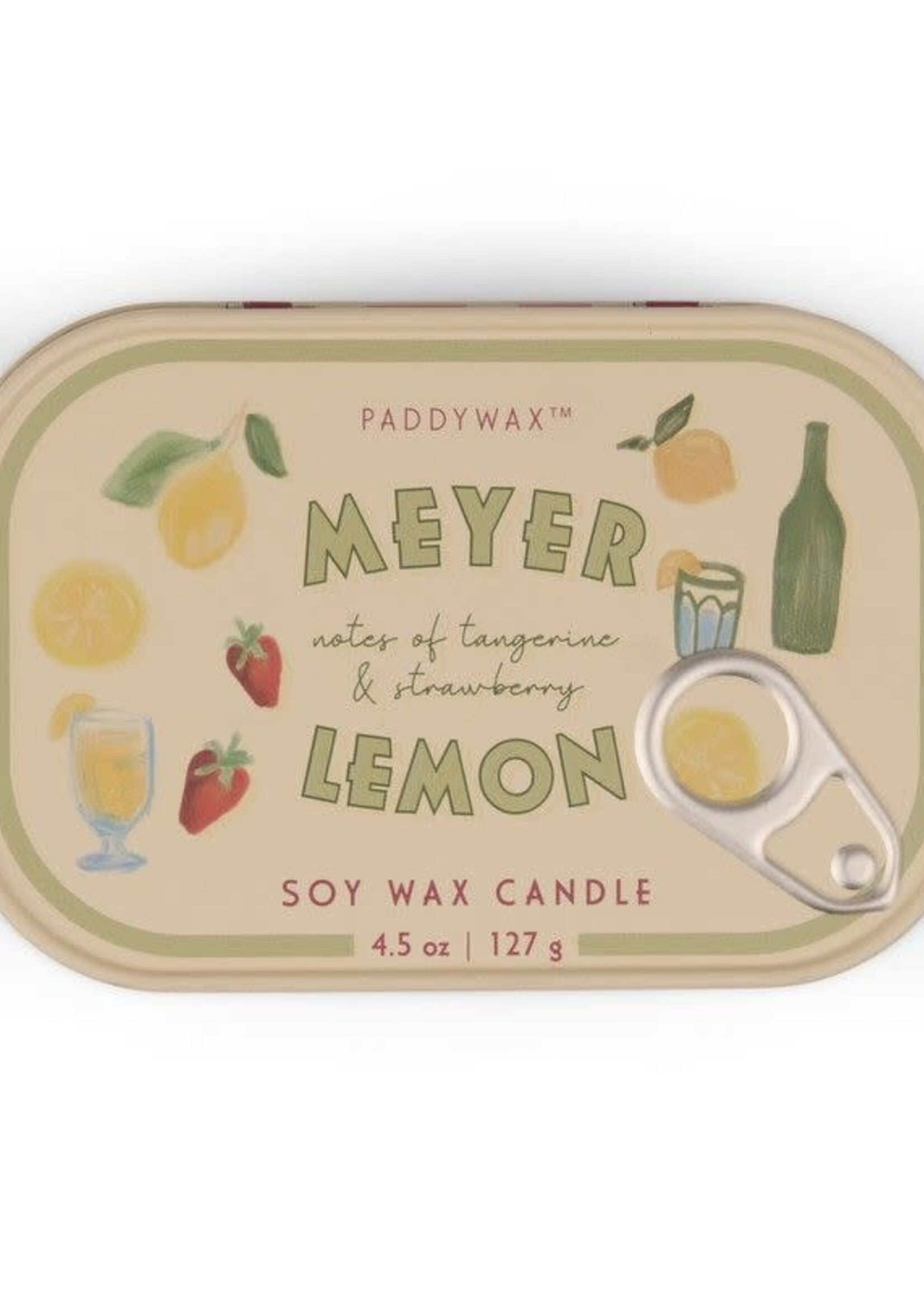 PADDYWAX Tin Candle - Bistro Meyer Lemon (Tangerine & Strawberry)