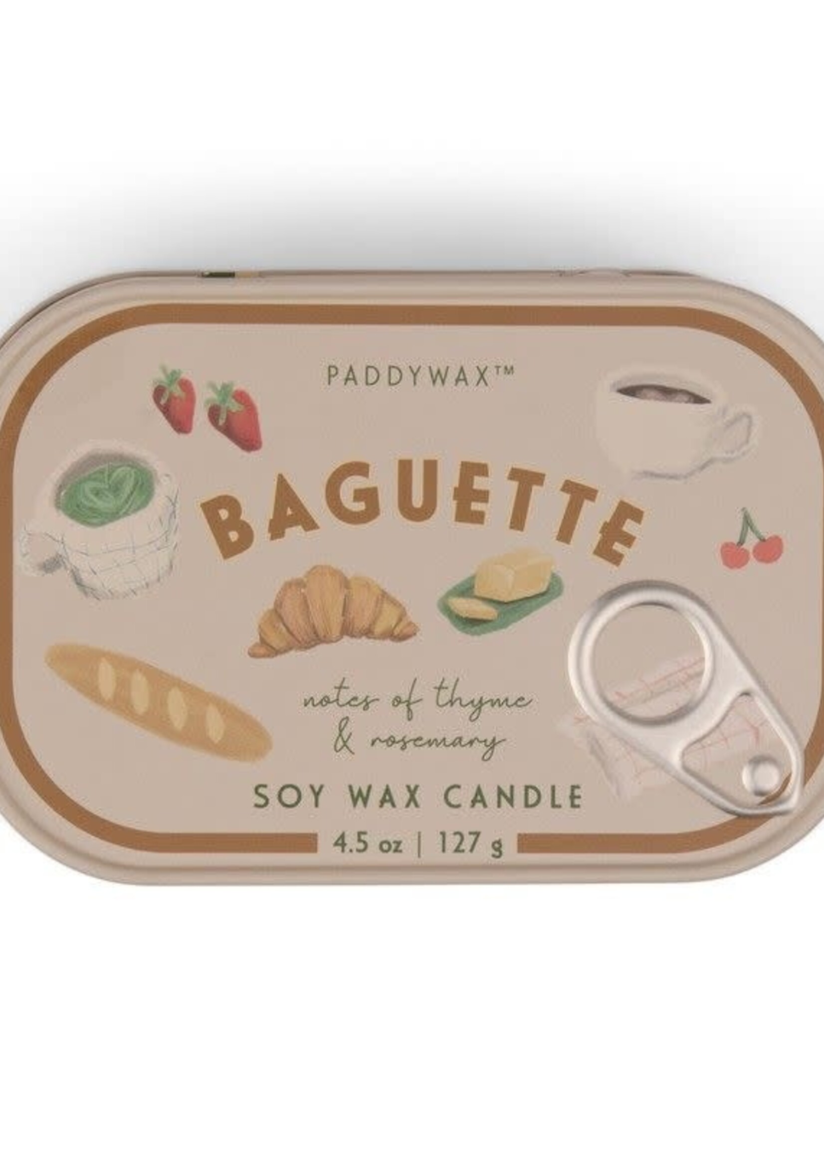 PADDYWAX Bougie en boîte - Bistro Baguette Français (Thym & Romarin)