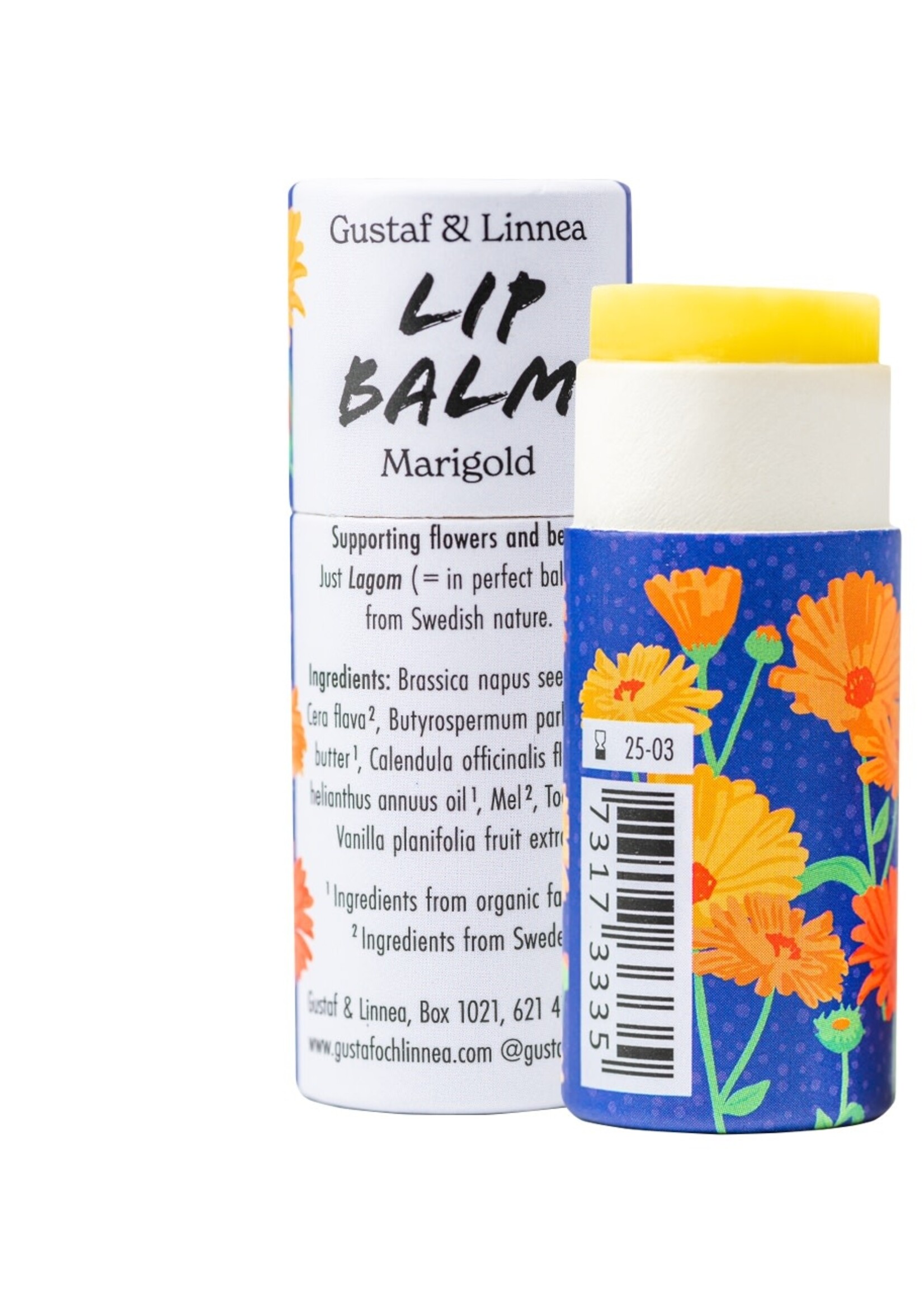 Gustaf och Linnea Lip balm - Marigold - in paper package