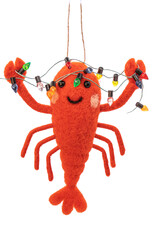 Sass & Belle FELT CHRISTMAS ORNAMENT – Lobster with Fairy Lights