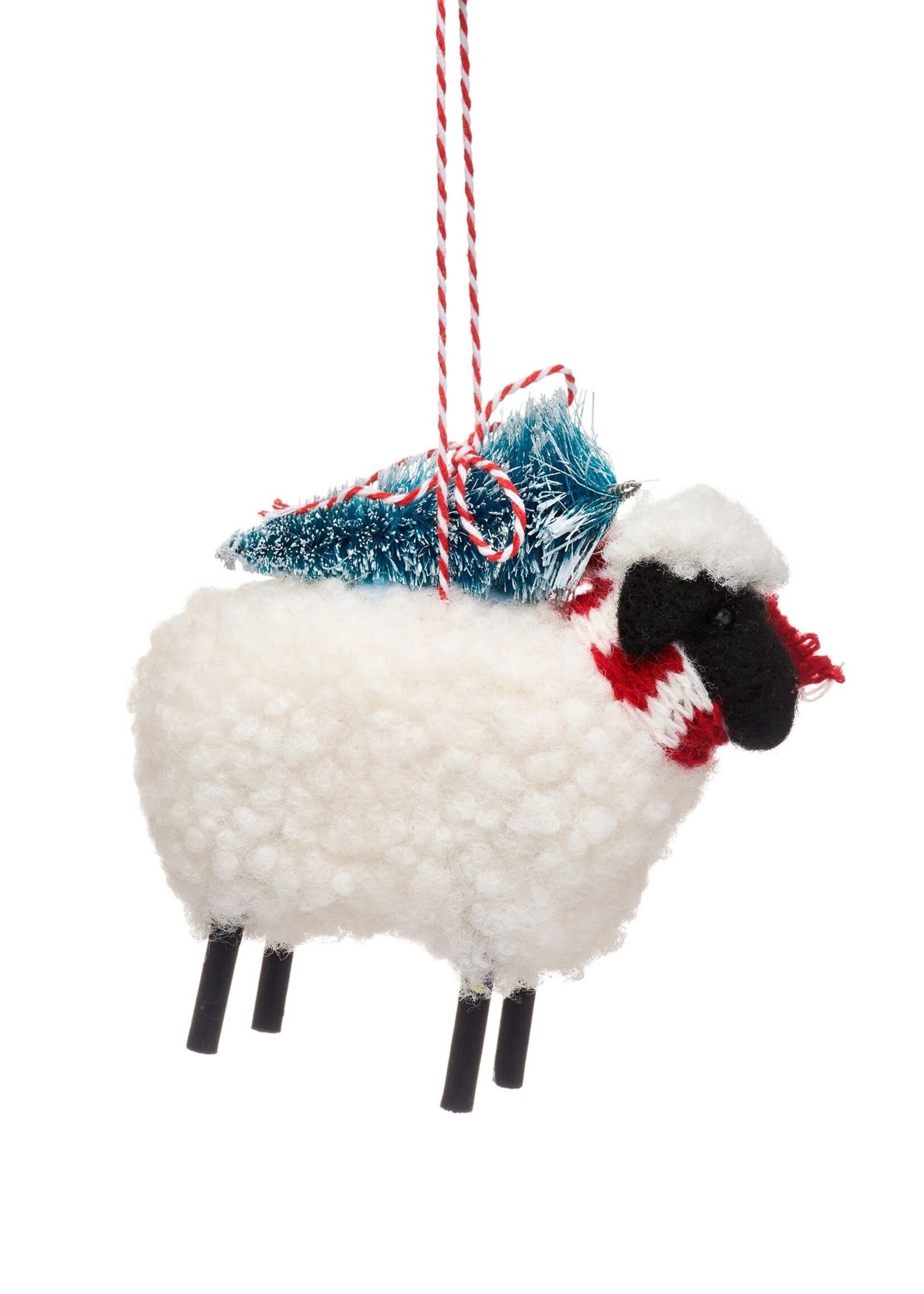 Sass & Belle VILTEN KERSTBAL – Charmant schaap met mini-kerstboom